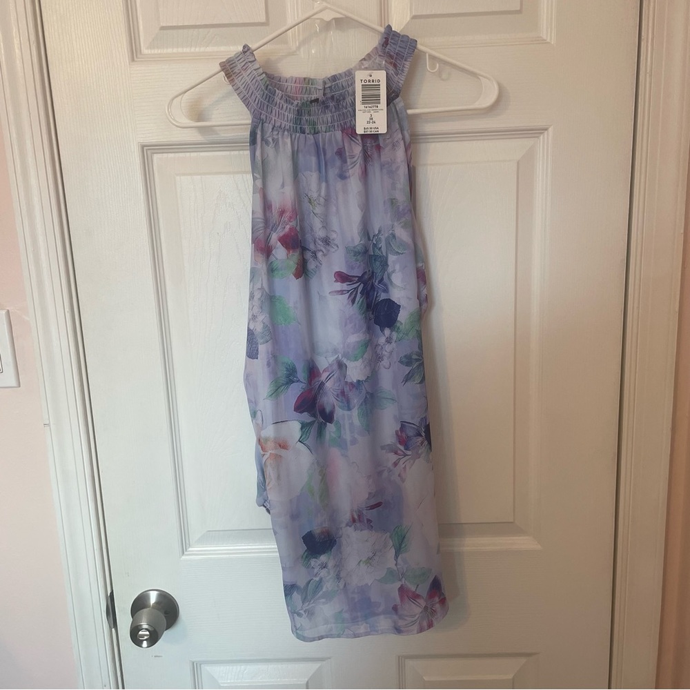 Floral Cold Shoulder Top with Fitted Wrists